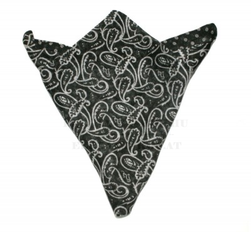 Selyem díszzsebkendő - Fekete törökmintás Diszzsebkendő Selyem díszzsebkendő - Fekete törökmintás Diszzsebkendő