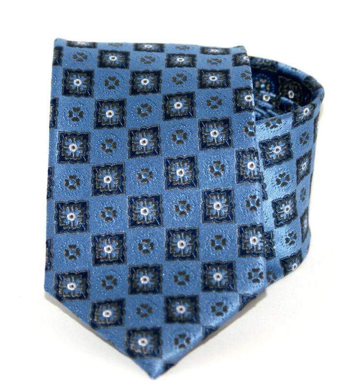 Exkluzív selyem nyakkendő - Kék mintás