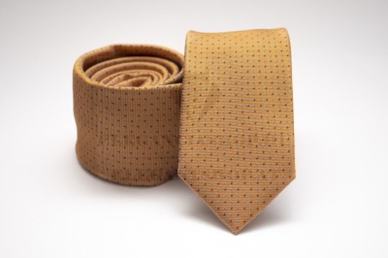 Prémium slim nyakkendő - Mustársárga pöttyös