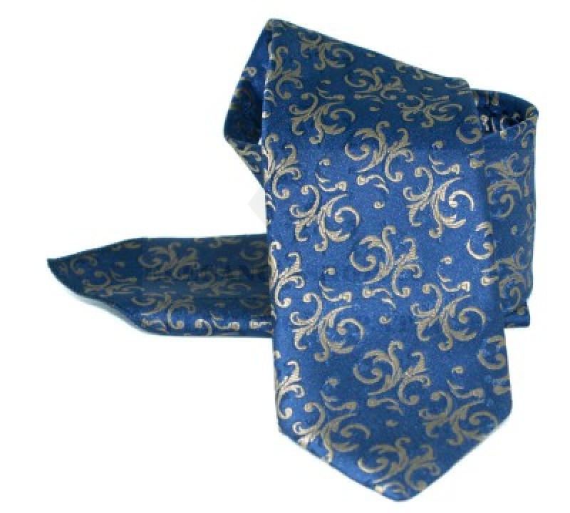 Zsorzsett szatén szett - Kék-arany mintás Nyakkendők esküvőre