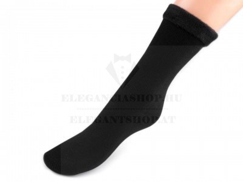Unisex téli pamut zokni - Fekete Férfi zokni, fehérnemű