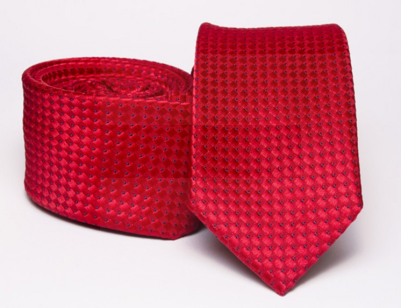    Prémium slim nyakkendő - Piros Aprómintás nyakkendő
