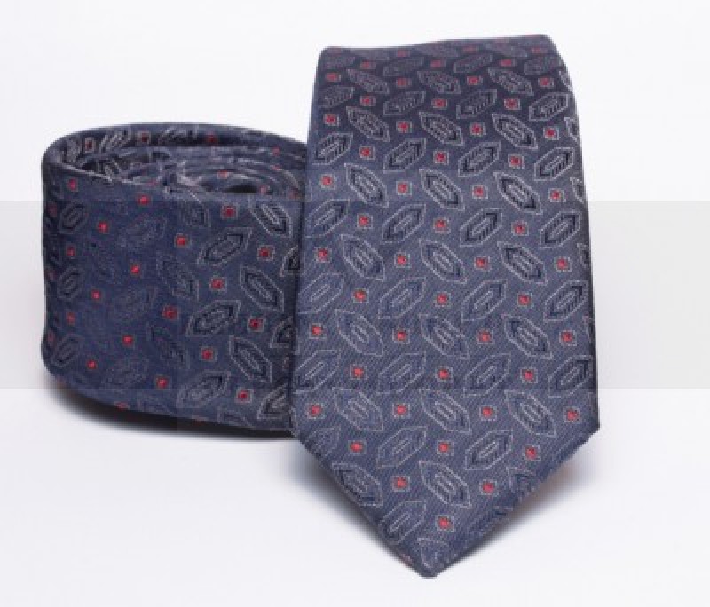    Prémium slim nyakkendő - Sötétkék mintás Mintás nyakkendők