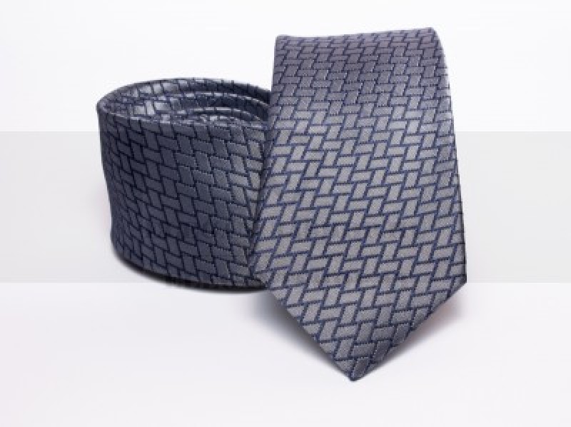 Prémium selyem nyakkendő - Szürke kockás Selyem nyakkendők