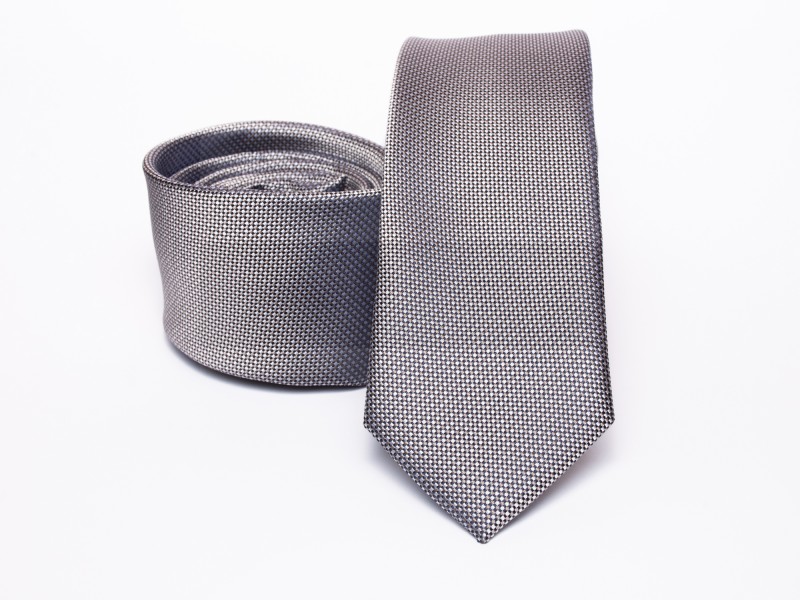 Prémium selyem slim nyakkendő - Szürke