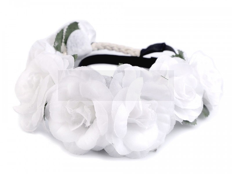  Rugalmas hajpánt virágokkal - Fehér Női kiegészítők
