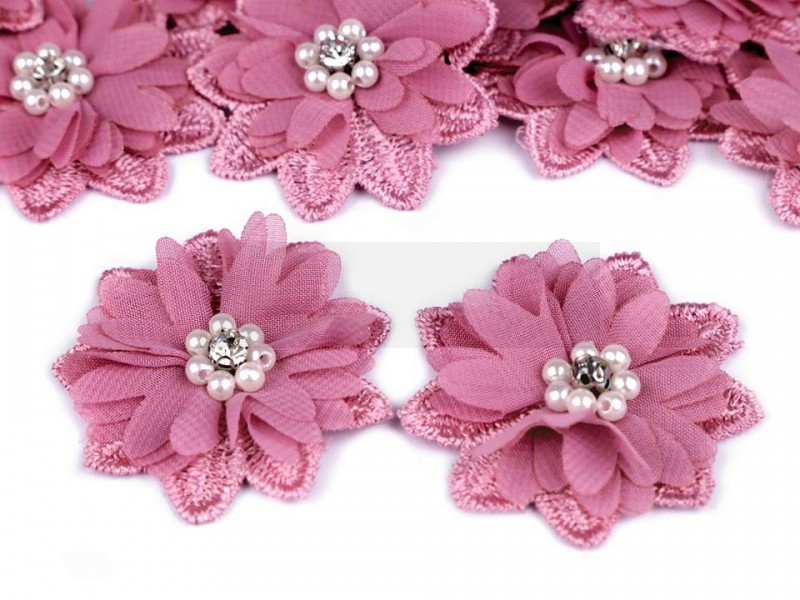 Virág gyöngyökkel 10 db/csomag - Lazac Kitűzők, Brossok