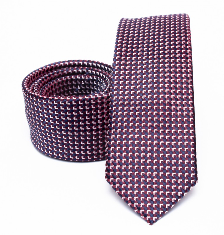    Prémium slim nyakkendő - Lila mintás