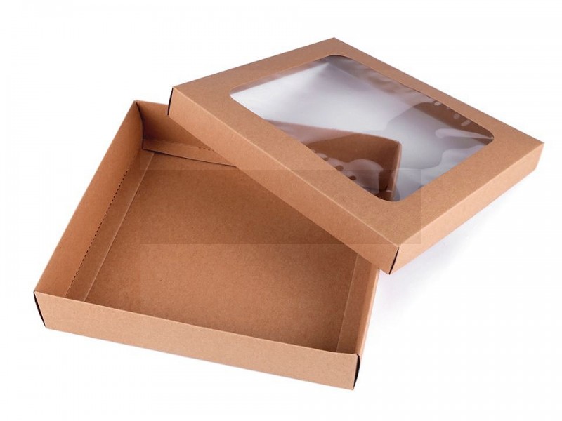 Papír doboz átlátszó ablakkal - 4 db/csomag