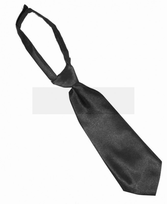    Szatén női tépőzáras nyakkendő - Fekete