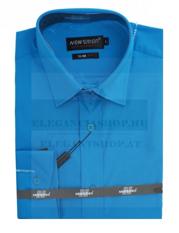 Newsmen h.u slim ing - Azúrkék Hosszúujjú ing Newsmen h.u slim ing - Azúrkék Hosszúujjú ing