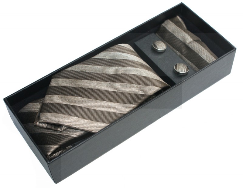                          NM nyakkendő szett - Barna csíkos