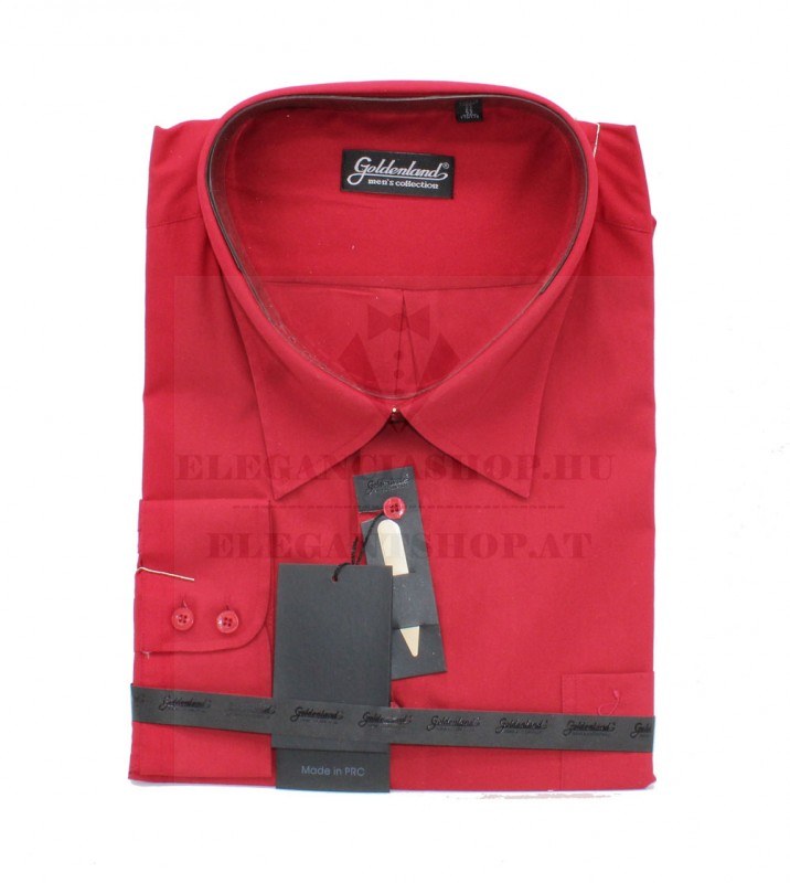 Goldenland extra hosszúujjú ing - Meggybordó Extra méret