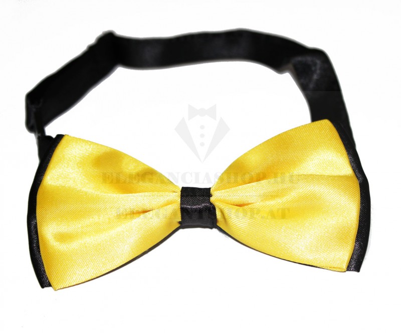Zsorzsett szatén csokornyakkendő - Sárga-fekete Csokornyakkendő Zsorzsett szatén csokornyakkendő - Sárga-fekete Csokornyakkendő
