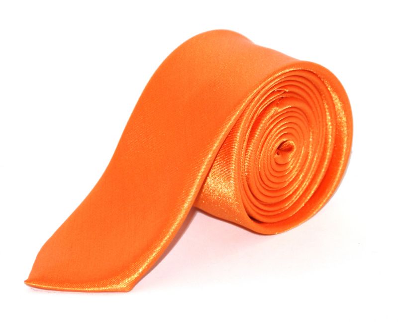 Szatén slim nyakkendő - Narancssárga