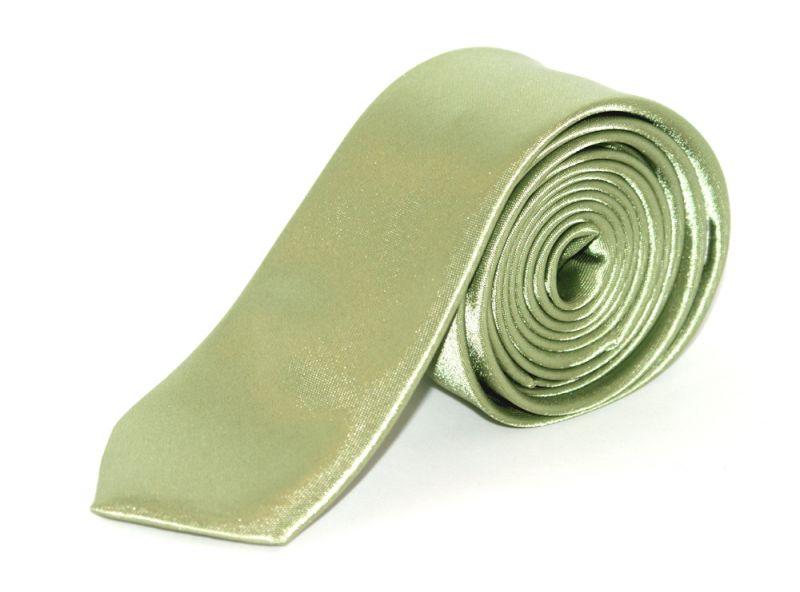 Szatén slim nyakkendő - Halványzöld