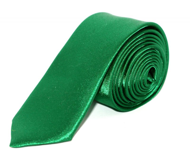 Szatén slim nyakkendő - Zöld