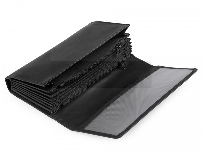 Unisex bőr pincértárca - Fekete Férfi táska, pénztárca Unisex bőr pincértárca - Fekete Férfi táska, pénztárca