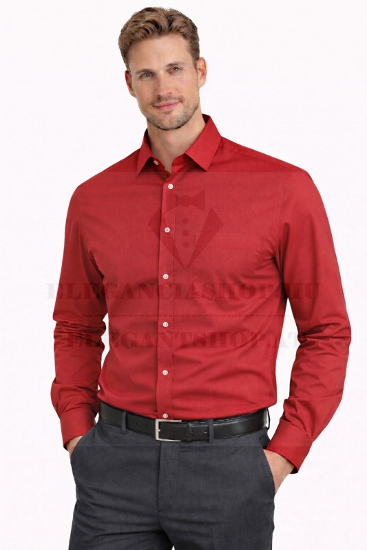             Newsmen h.u normál ing - Piros Egyszínű ing