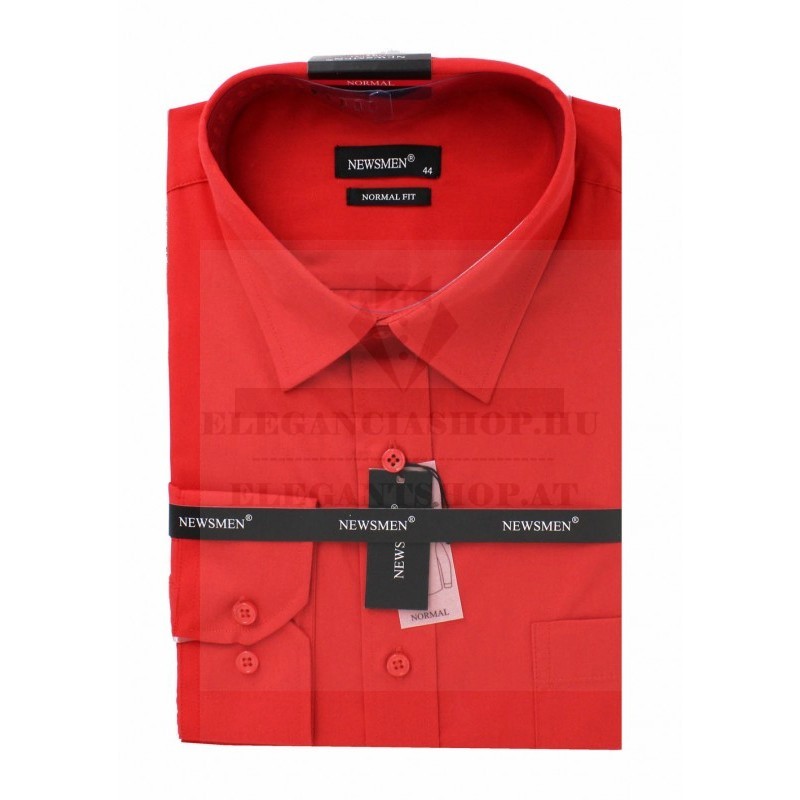             Newsmen h.u normál ing - Piros Egyszínű ing