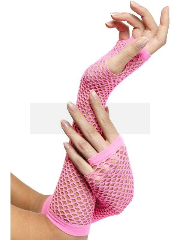   Hosszú necc kesztyű - Pink Női kesztyű, téli sál