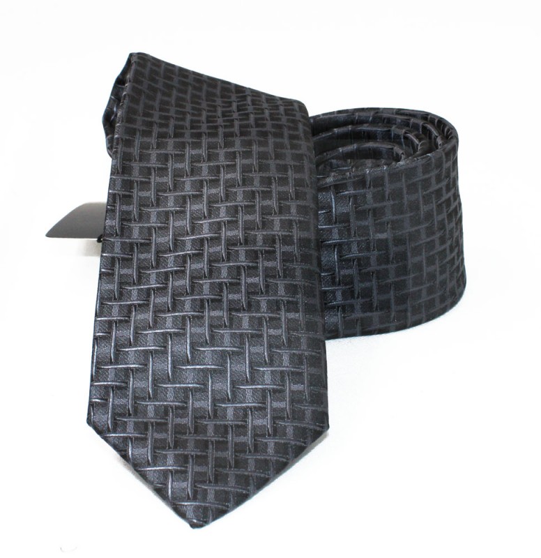                    NM slim szövött nyakkendő - Grafit mintás Aprómintás nyakkendő