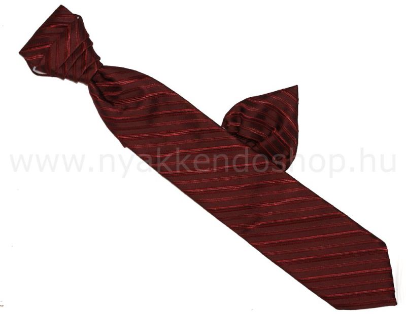 Hosszított francia nyakkendő - Bordó csíkos Nyakkendő