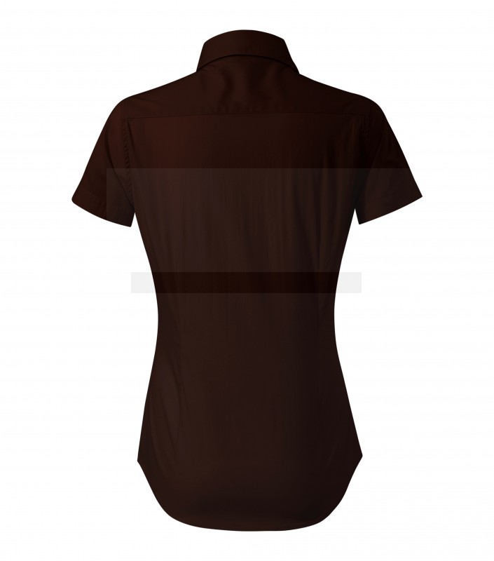   Pamut elasztikus rövidujjú ing - Sötétbarna Női ing,póló,pulóver