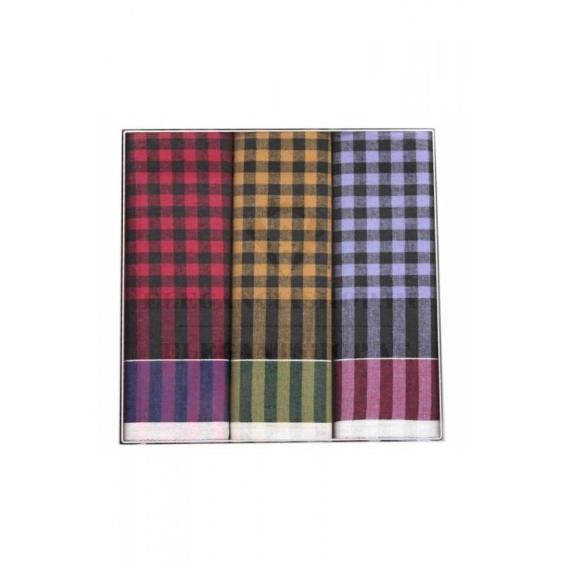 Textilzsebkendő szett - 3 db/cs Pamut zsebkendő
