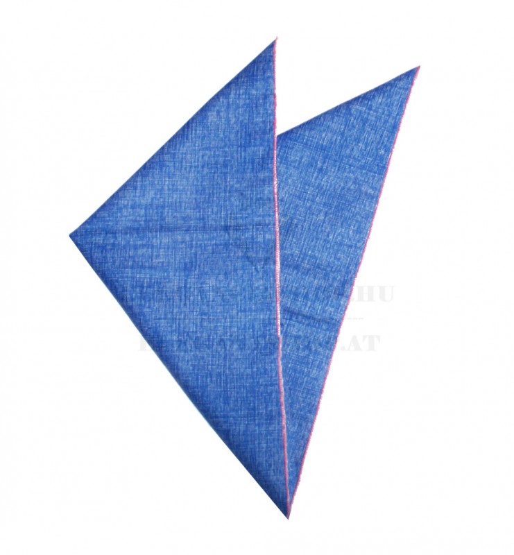 100 % pamut díszzsebkendő - Azúrkék-pink       100 % pamut díszzsebkendő - Azúrkék-pink