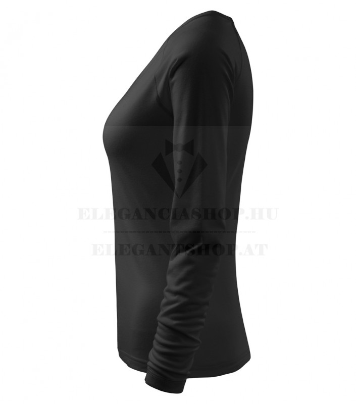 Női hosszúujjú elasztikus póló - Fekete