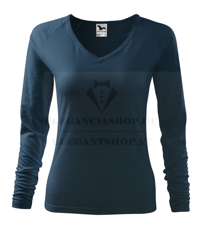 Női hosszúujjú elasztikus póló - Sötétkék