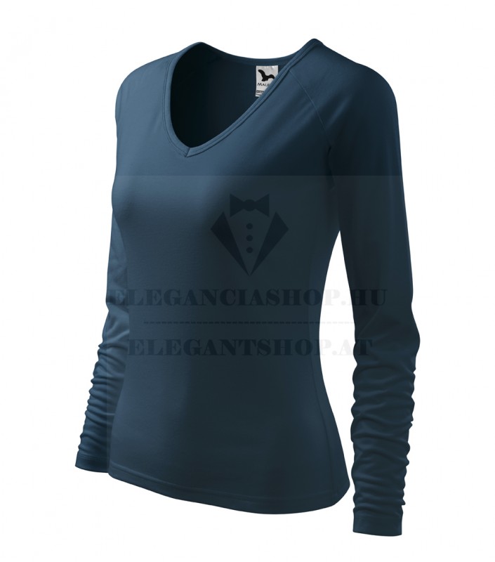 Női hosszúujjú elasztikus póló - Sötétkék