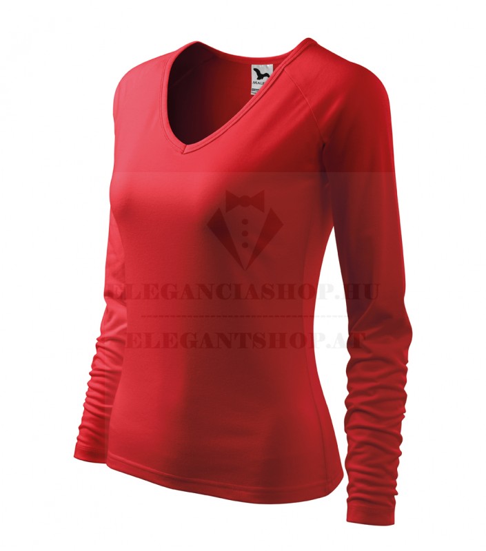 Női hosszúujjú elasztikus póló - Piros