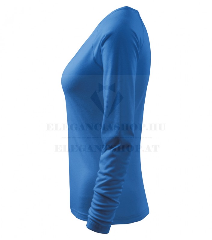 Női hosszúujjú elasztikus póló - Azúrkék