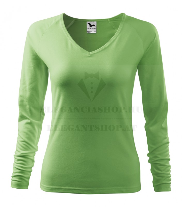 Női hosszúujjú elasztikus póló - Almazöld