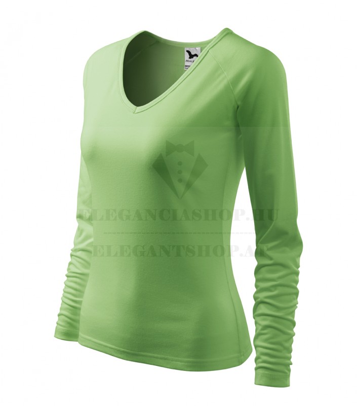 Női hosszúujjú elasztikus póló - Almazöld