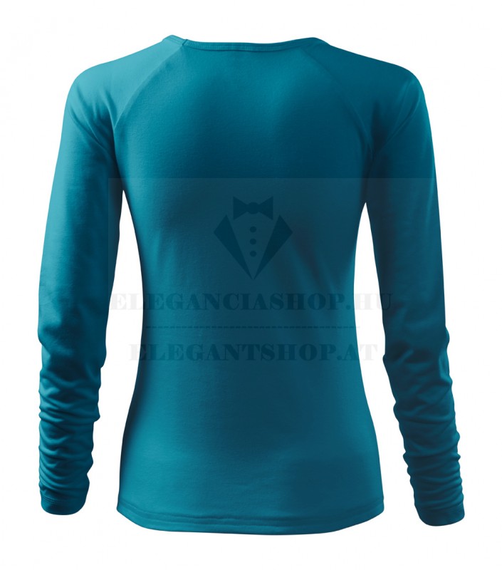 Női hosszúujjú elasztikus póló - Sötéttürkíz