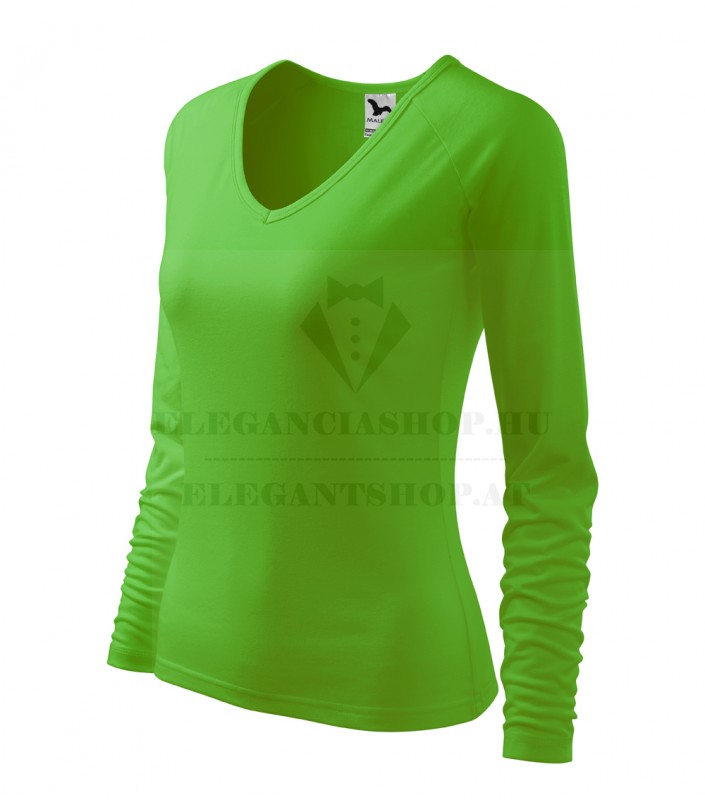 Női hosszúujjú elasztikus póló - Almazöld