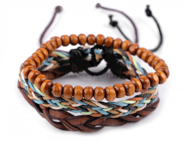 Férfi bőr karkötő szett Férfi bőr karkötő szett