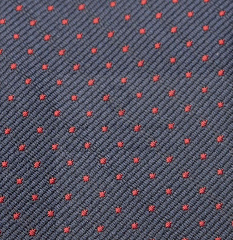    Prémium slim nyakkendő - Kék-piros pöttyös Aprómintás nyakkendő