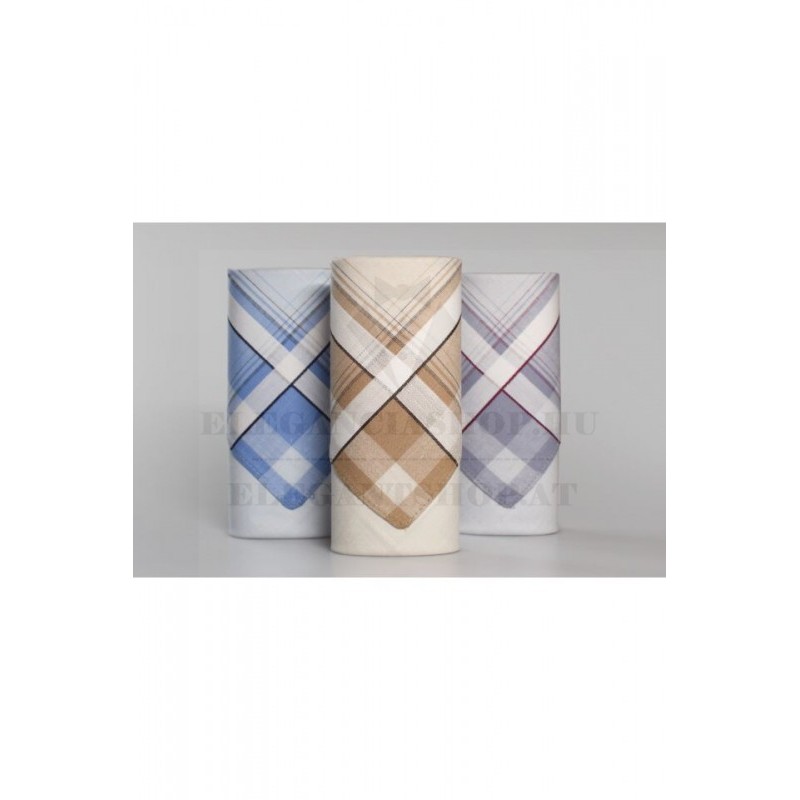   Férfi zsebkendő szett díszdobozban - 3 db Pamut zsebkendő