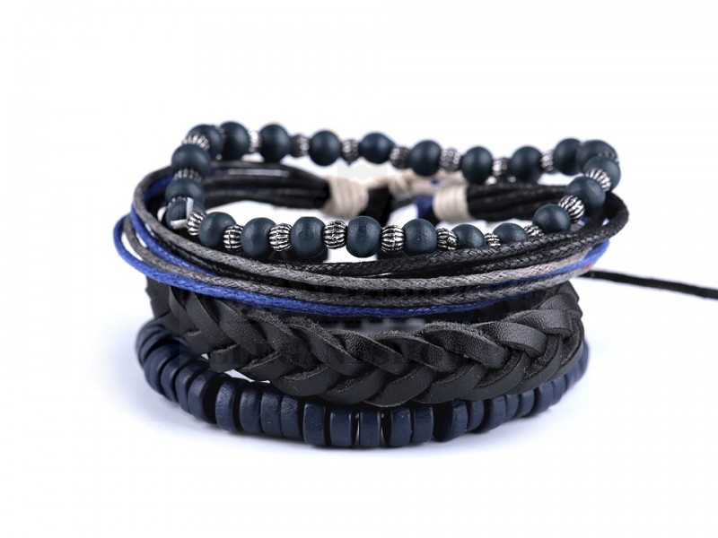 Férfi ekobőr karkötő szett