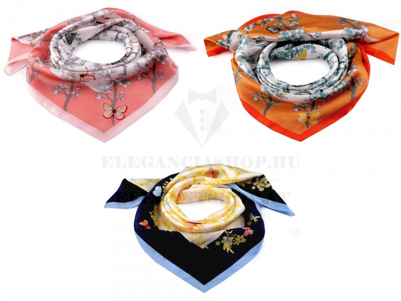 Szatén sál - Pillangó Női divatkendő és sál Szatén sál - Pillangó Női divatkendő és sál
