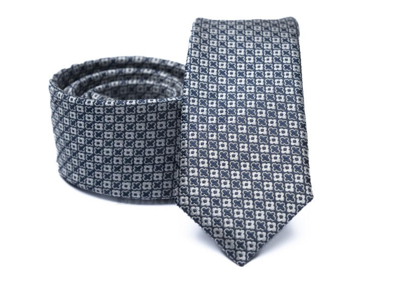    Prémium slim nyakkendő - Szürke mintás