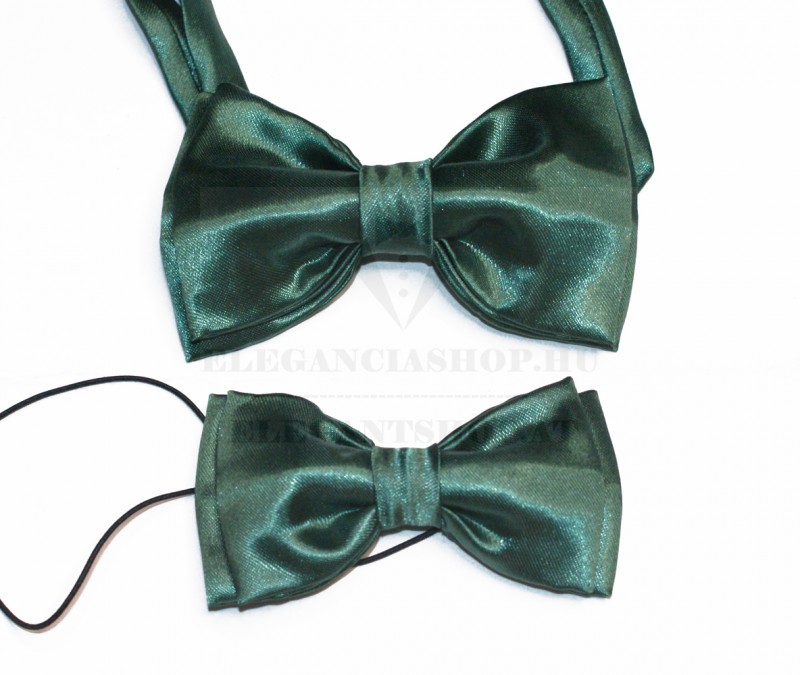     Szatén apa-fia csokornyakkendő szett - Sötétzöld