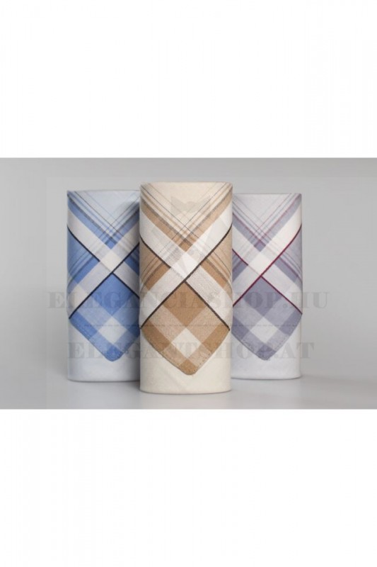   Férfi zsebkendő szett díszdobozban - 3 db Pamut zsebkendő