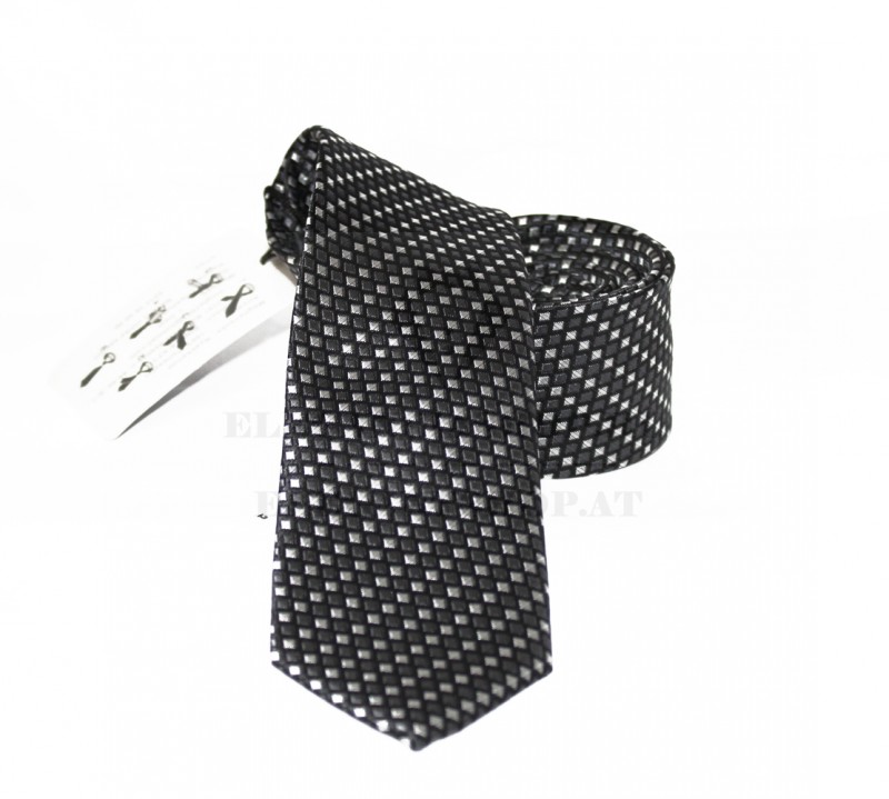                    NM slim szövött nyakkendő - Fekete-fehér mintás Aprómintás nyakkendő
