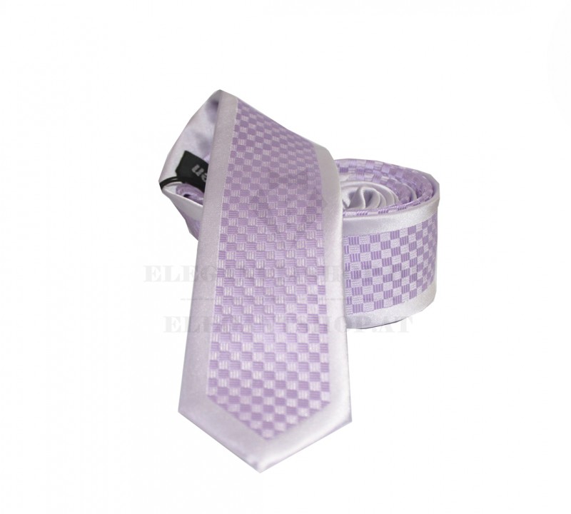                    NM slim szövött nyakkendő - Lila kockás Kockás nyakkendők