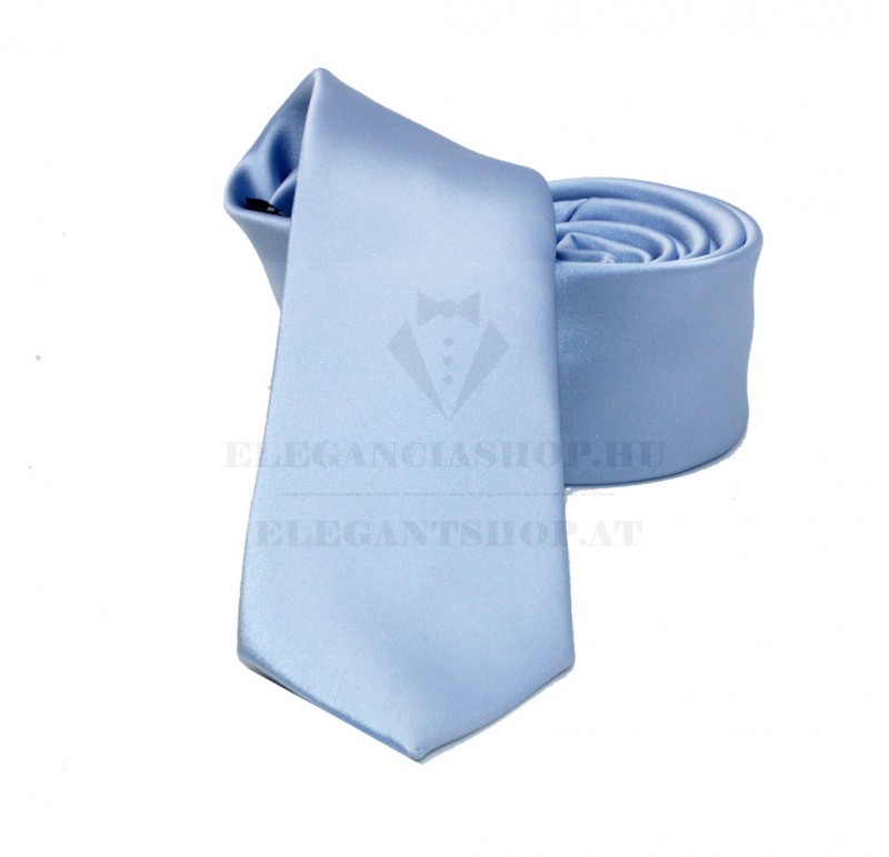                          NM Slim szatén nyakkendő - Halványkék Egyszínű nyakkendő